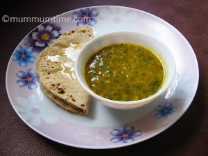 Spinach Masoor Daal With Vegetables
