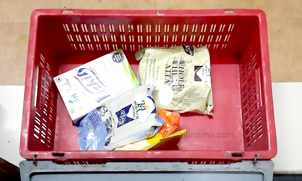 Products delivered in a basket