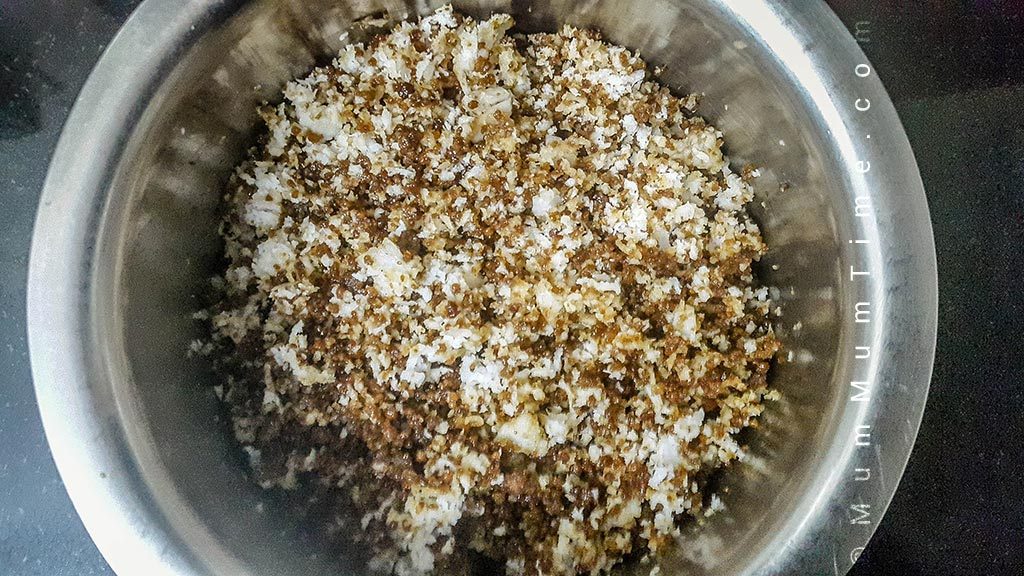 Grated Coconut and Jaggery